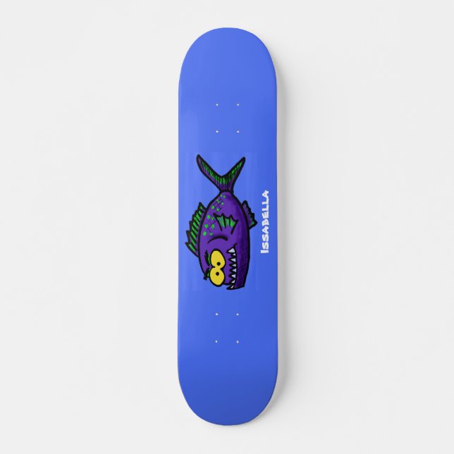 Skate Cartoon de peixe Piranha (Frente)