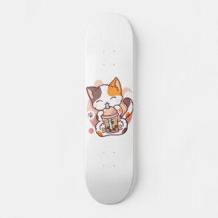 Skate Cat Boba Tea Bubble Tea Anime Kawaii Neko para Gar
