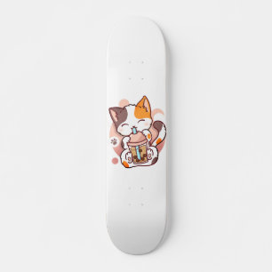 Skate Cat Boba Tea Bubble Tea Anime Kawaii Neko para Gar