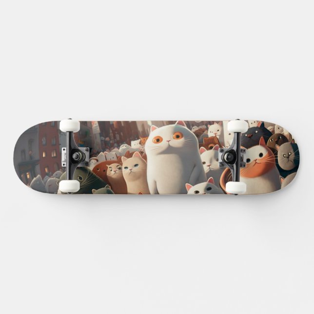 Skate Cat City Cartoon Crowd (Horz)