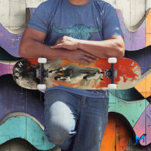 Cavalo Branco Galopante em Pôr-do-Sol Ardente, Ret