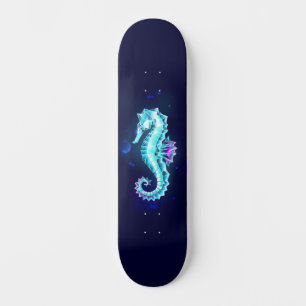 Skate Cavalo de Gelo Cristal em Fundo Azul
