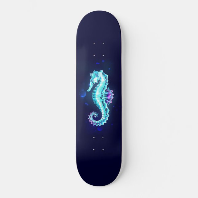 Skate Cavalo de Gelo Cristal em Fundo Azul (Frente)