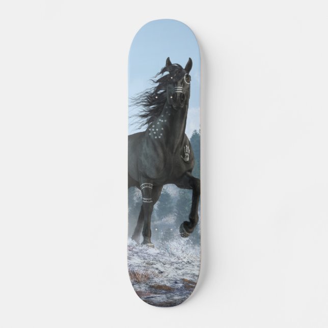 Skate Cavalo Negro na Pintura de Guerra (Frente)