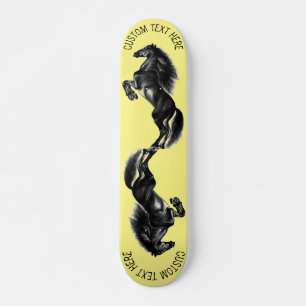 Skate Cavalo Preto - Desenho - Adicione Seu Texto