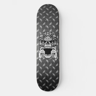 Skate Caveira Biker Dois Revolvedores Placa Diamante