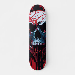 Skate Caveira Branca, Vermelho e Preto - Numb-Skulls Des