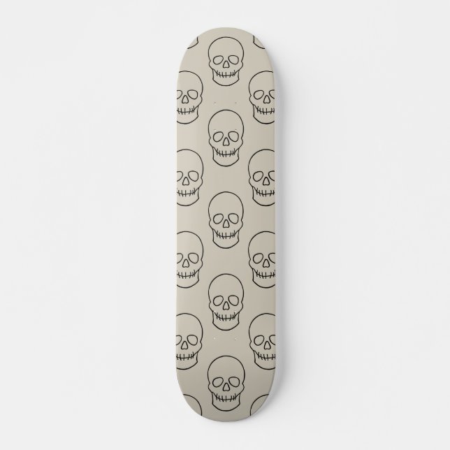 Skate Caveira - Branco Osso e Preto Morto (Frente)