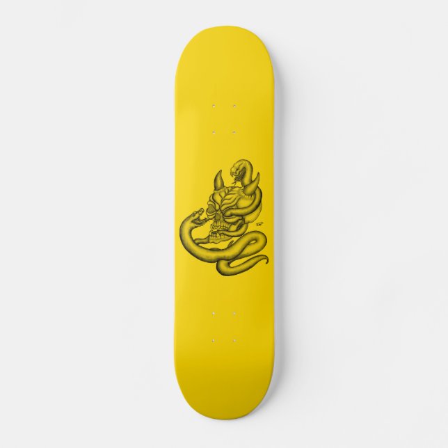 Skate Caveira - cabeças do diabo com cobra (Frente)