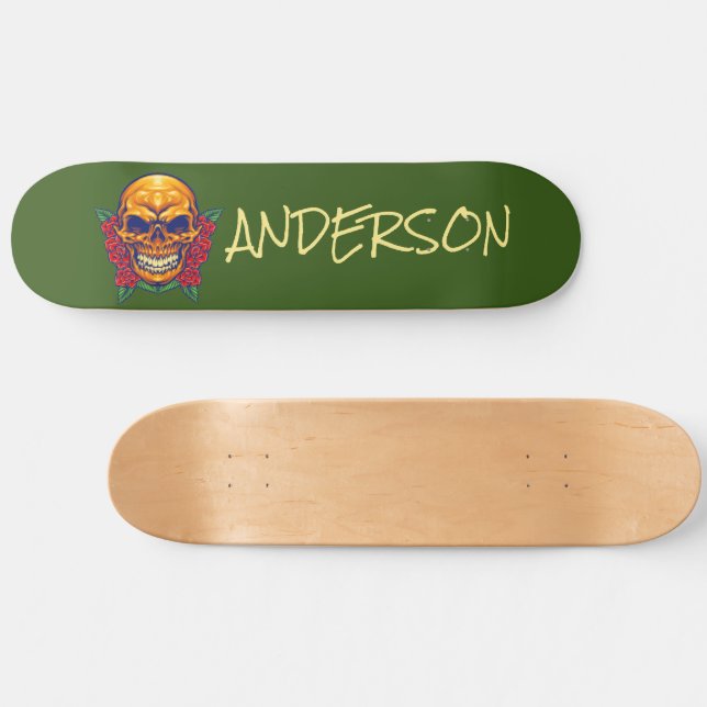 Skate Caveira do Ouro Personalizado (Horz)