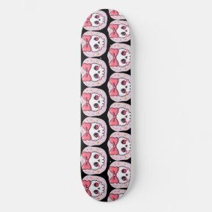 Skate Caveira Pastel Goth Fofa com Laço