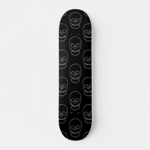 Skate Caveira - Preto-Bato e Branco-Osso