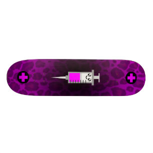 SKATE CAWAII SERINGA MÉDICA CRUZADA PINK LEOPARD DECE