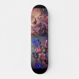 Skate celebração do dia 4 de julho arte digital abstrata