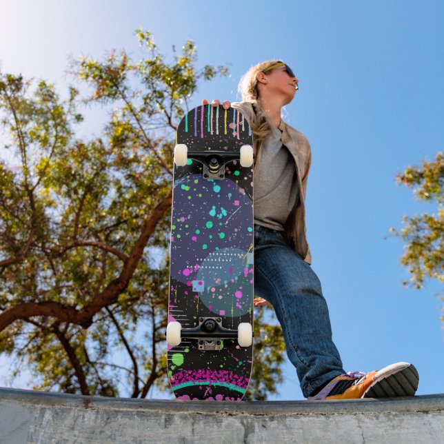 Skate Celebrações Celestiais: Arte Abstrata Maximalista  (Ao ar livre 1)