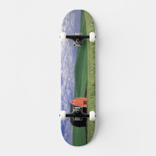 Skate Celeiro vermelho em campo de trigo e cevada em Whi