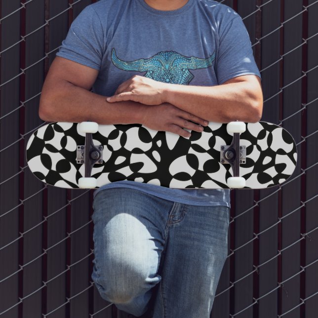 Skate Células Abstração Preto Branco (Ao ar livre 3)