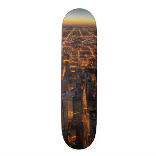 Skate Centro de Chicago no por do sol