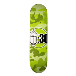 Skate Cerveja Engraçada: 30, camo verde brilhante, camuf