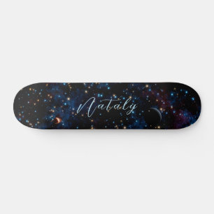 Skate Céu noturno com estrelas e planetas personalizados