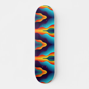 Skate Chamas Teal Abstrato