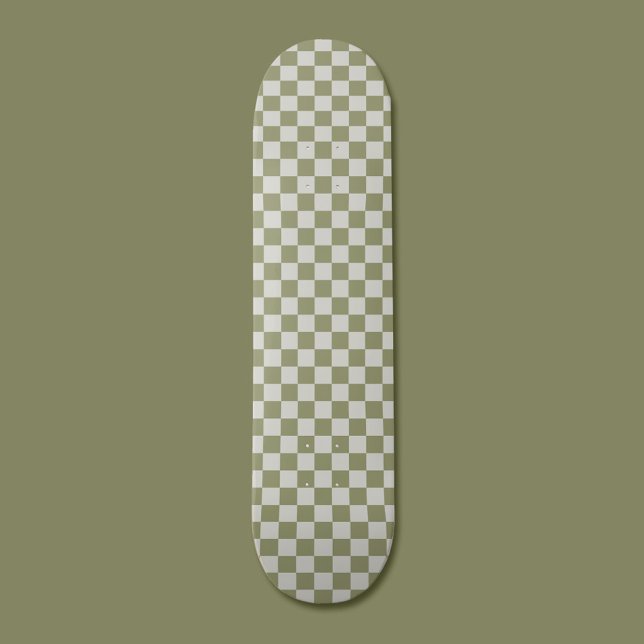 Skate Checkboard Sage Green Checked Squares (Criador carregado)