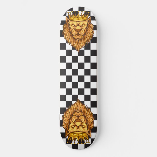 skate Checkerboard Rustic Lion King Crown (Frente)