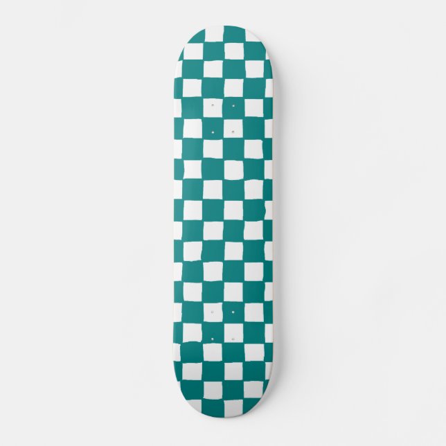Skate checkered pattern (teal) (Frente)