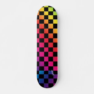 Skate Checkers & nome ou texto do Rainbow & Black