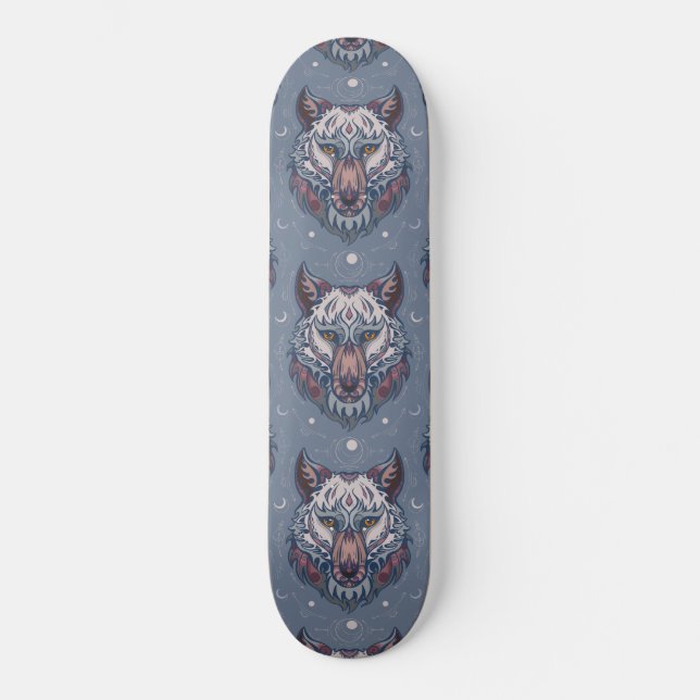 Skate Chefes de lobo com decoração de vassoura (Frente)