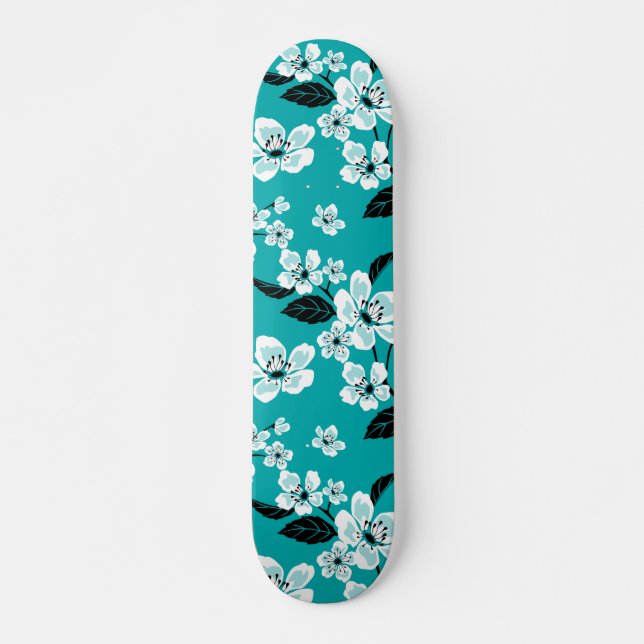 SKATE CHERRY BLOSSOM - SAKURA (TEAL) (Frente)