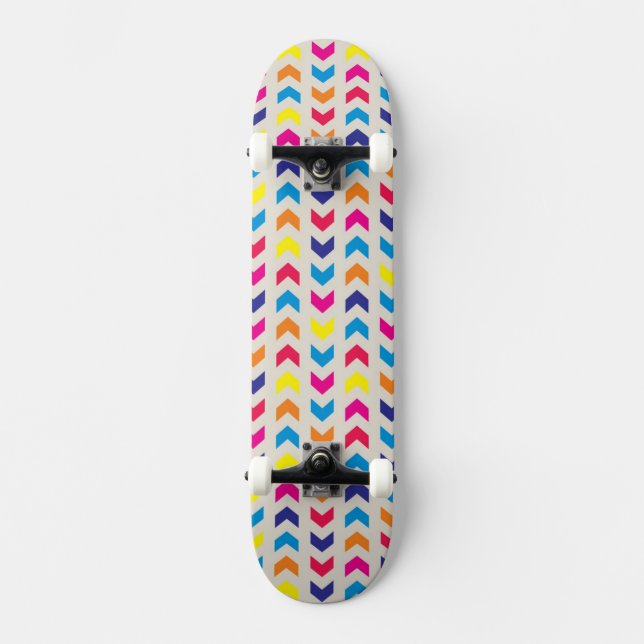 Skate Chevron asteca colorido (Frente)