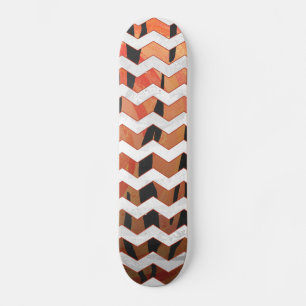 Skate Chevron Tiger - Laranja quente e Impressão preto