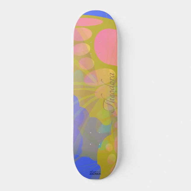 Skate Chic Dourada Borboleta Bleu Peach (Frente)