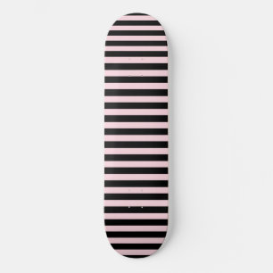 Skate Chic Fofo Listras Rosa Claro e Preto