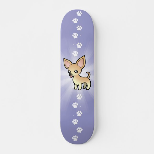 Skate Chihuahua dos desenhos animados (alise o casaco) (Frente)