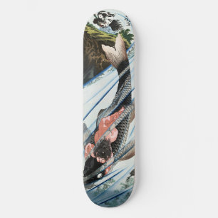 Skate Chinoiserie Carpas Koi Cachoeira Arte Japonesa