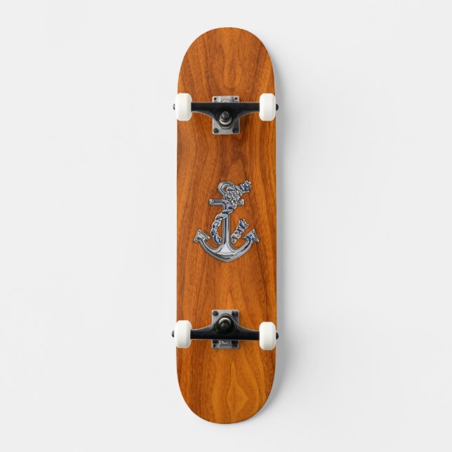 Skate Chrome Rope Anchor em Teak Veneer (Frente)