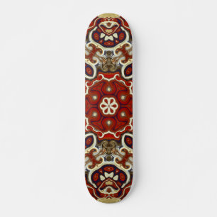Skate Ciclo de Eixos mandala carmesim bege azul escuro
