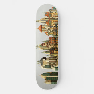 Skate Cidade de Fantasia Futurista Arte de Horizonte de