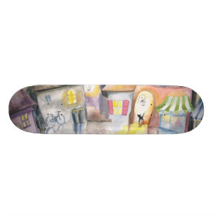 Skate Cidade pequena na noite