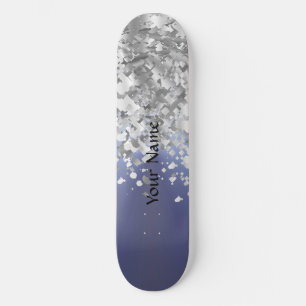 Skate Cinza azul e falso brilho