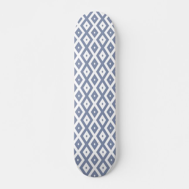 Skate Cinza azul e padrão de diamante branco (Frente)