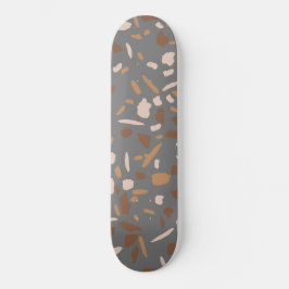 Skate Cinza Beige Tan Brown Terrazzo Marble Pattern