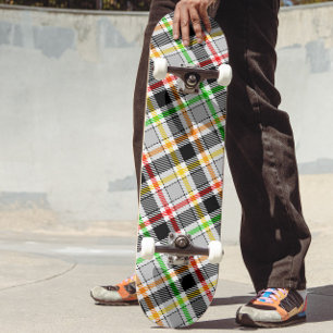 Skate Cinza Claro Preto Multicor Flanela Xadrez Tartã