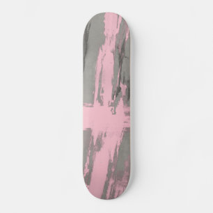 Skate cinza de arte moderna abstrato cor-de-rosa