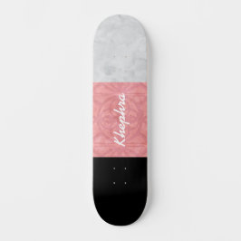 Skate Cinza Rosa-Rosa-Rosa-Rosa, Aquarela E Nome