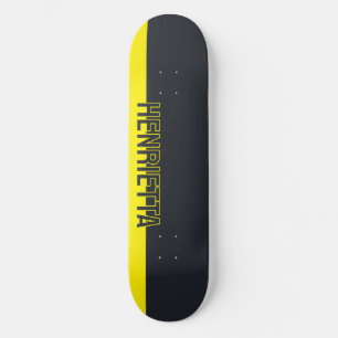 Skate Cinzas sólidas e amarelas personalizáveis