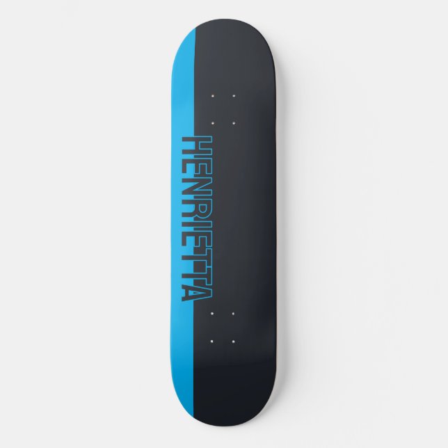 Skate Cinzas sólidas e azul personalizáveis (Frente)