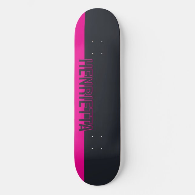 Skate Cinzas sólidas e cor-de-rosa personalizáveis (Frente)
